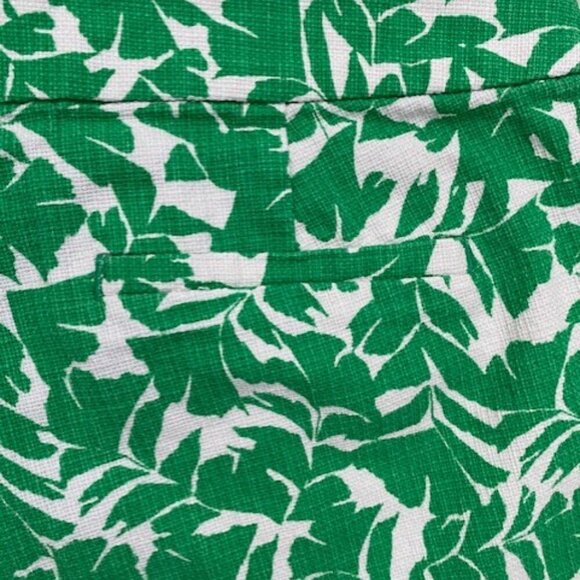 J Crew Printed Green White Basketweave Shorts Sz 2 - Picture 8 of 10